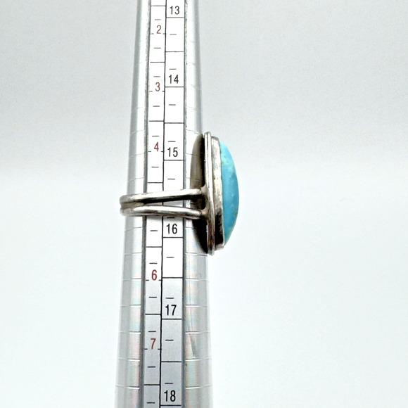 Vintage Sterling Silver Turquoise Ring Size 5 Southwest Style - Picture 6 of 7